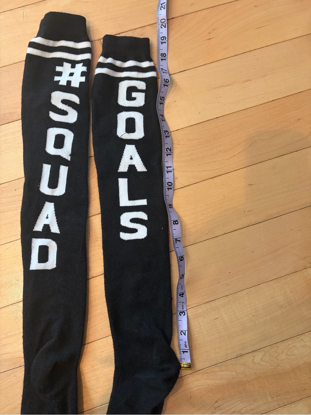 #SQUAD GOALS Black over knee/thigh high Statement Socks
